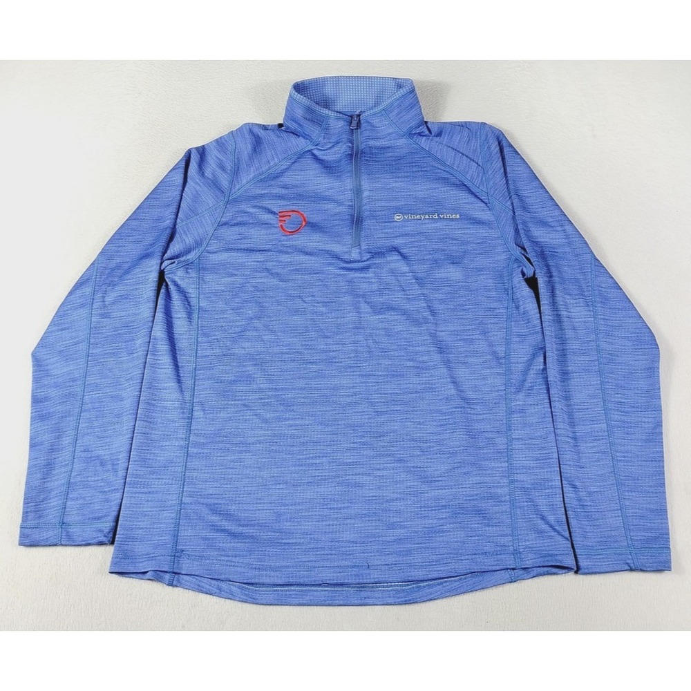 Vineyard Vines Sankaty Pullover Mens Medium Blue Performance Quarter Zip Preppy